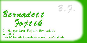 bernadett fojtik business card